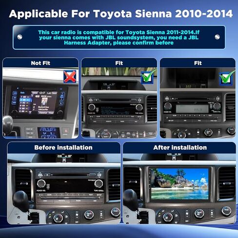 [4+128G] Upgrade Radio for Toyota Sienna 2010-2014, 9 inch Android IPS Incell Touchscreen Stereo - Wireless Carplay and Android Auto, 5G/WiFi, GPS, Custom Homepage, BT 5.0 + Backup Camera + Canbus in Saudi Arabia