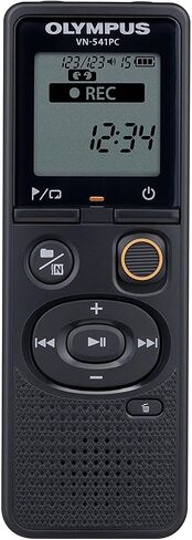 Olympus VN-541PC digital voice recorder with one-touch recording, noise-cancellation function, 4GB memory, four scenes recording, includes a micro-USB cable. in Saudi Arabia