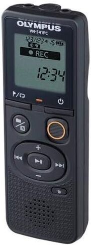 Olympus VN-541PC digital voice recorder with one-touch recording, noise-cancellation function, 4GB memory, four scenes recording, includes a micro-USB cable. in Saudi Arabia