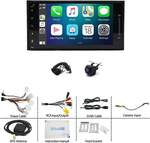 راديو ستيريو للسيارة Android 14 Double Din لسيارة Toyota 4Runner 1990-1995، راديو سيارة بشاشة لمس 7 بوصة مع Carplay لاسلكي Android Auto GPS WiFi Bluetooth RDS DSP SWC Mic كاميرا احتياطية، 2+32G in Kuwait