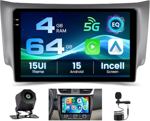 4G 64G for Nissan Sentra 2013-2017 Radio CarPlay 10.1" in-Cell Touchscreen Car Stereo Android 15 Android Auto Bluetooth 5.0 GPS WiFi 18UI Backup Camera in Saudi Arabia