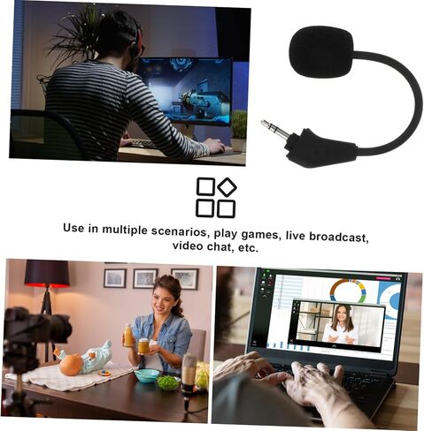 NUOBESTY Noise Cancelling Headset Microphone Line Control Wired Gaming Headphone Mic for Live Streaming Voice Calls Conference Hosting Compatible with Plug in Headphones and Amplifiers in Saudi Arabia