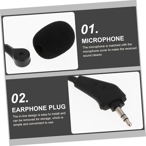 NUOBESTY Noise Cancelling Headset Microphone Line Control Wired Gaming Headphone Mic for Live Streaming Voice Calls Conference Hosting Compatible with Plug in Headphones and Amplifiers in Saudi Arabia