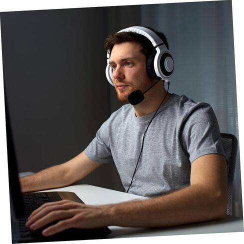 NUOBESTY Noise Cancelling Headset Microphone Line Control Wired Gaming Headphone Mic for Live Streaming Voice Calls Conference Hosting Compatible with Plug in Headphones and Amplifiers in Saudi Arabia