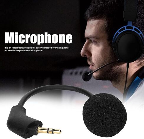 Replacement Microphone for Cloud Gaming Headset | Gold Plated 3.5mm Plug with Noise Reduction, No Oxygen Copper Core for Enhanced Bass & Clear Gaming Audio in Saudi Arabia