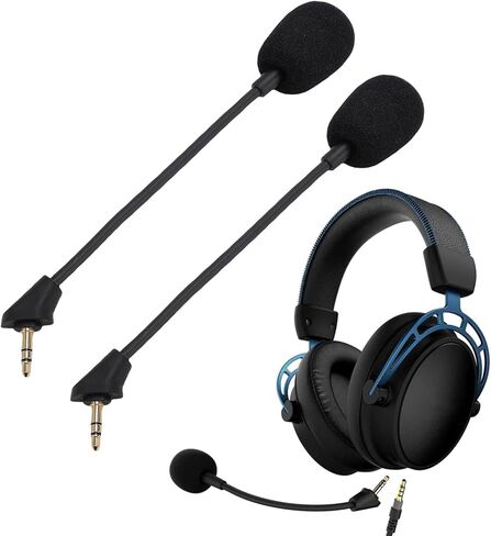 2Pcs Detachable Microphone Replacement for Cloud S Gaming Headset, Noise Reduction Boom Mic with Gold Plated Connector for Computer PC in Saudi Arabia