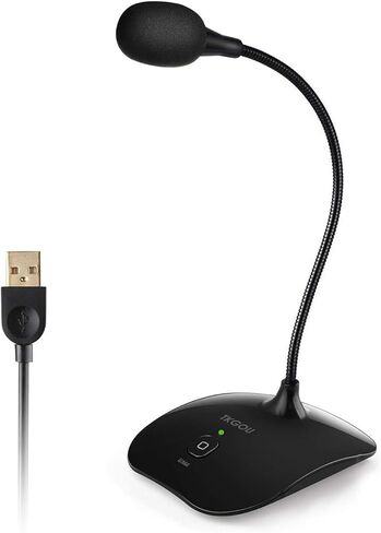 USB Microphone, 360 Degree Adjustable Gooseneck Design, Mute Button & LED Indicator, Noise-Canceling Technology, Plug & Play, Compatible with Windows & MacOS in Saudi Arabia