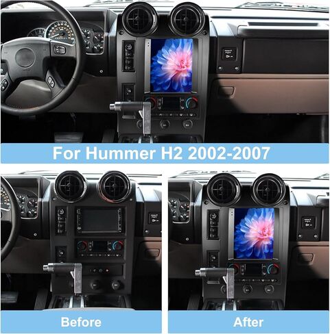 راديو 2G+64G لسيارة Hummer H2 2002 2003 2004 2005 2006 2007، شاشة لمس 9.7 بوصة ستيريو سيارة أندرويد، Carplay/Android Auto/Bluetooth/HiFi Audio/SWC in Kuwait