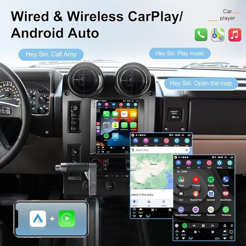 راديو 2G+64G لسيارة Hummer H2 2002 2003 2004 2005 2006 2007، شاشة لمس 9.7 بوصة ستيريو سيارة أندرويد، Carplay/Android Auto/Bluetooth/HiFi Audio/SWC in Kuwait