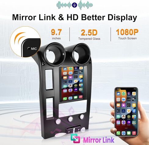 راديو 2G+64G لسيارة Hummer H2 2002 2003 2004 2005 2006 2007، شاشة لمس 9.7 بوصة ستيريو سيارة أندرويد، Carplay/Android Auto/Bluetooth/HiFi Audio/SWC in Kuwait