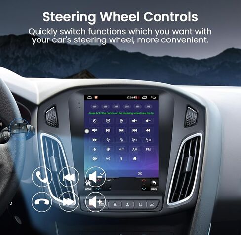 راديو السيارة لسيارة Ford Focus 2012-2018: 8 Core 4G+32G ترقية 9.7 بوصة 1024x768 IPS شاشة لمس، Android 13 ستيريو يدعم Carplay اللاسلكي وAndroid Auto، 5GWiFi GPS FM RDS BT SWC Mic 1080P كاميرا احتياطية in Kuwait