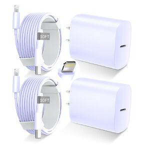 iPhone 14 13 12 11 Fast Charger [MFi Certified],10FT Long Fast Charging Lightning Cable with 20W USB C Charger Block for iPhone 14/14 Pro Max/13/13 Pro Max/12/12 Pro Max/11/11Pro/XS/Max/XR/X,iPad in Kuwait