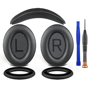 SOULWIT Replacement Kit for Bose SoundTrue Around-Ear II (Sound True AE2) Headphones, Ear Pads Cushions + Headband + Silicone Earpads Cover Protector - Black(Blue Scrims) in Kuwait