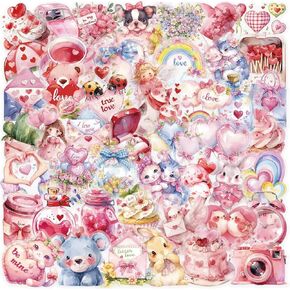 50-Pack Premium Valentine's Day Stickers - Heart & Love Theme for Laptop, Water Bottles, Gifts, Skateboard, Guitar Decor Waterproof Vinyl (Romantic Gift for Teens & Adults) in Kuwait