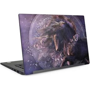 غلاف كمبيوتر محمول من Skinit متوافق مع Latitude 5310 - Black Rose Unicorn مرخص رسميًا من تصميم Laurie Prindle in Kuwait