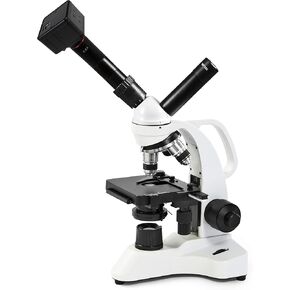 Vision Scientific VME0006-T-100-LD-2NS مجهر عرض مزدوج 45 درجة، عدسة WF 10x، تكبير 40x-1000x، مرحلة ميكانيكية مزدوجة الطبقة، تركيز خشن محوري ودقيق، كاميرا عدسة رقمية بدقة 2 ميجابكسل in Kuwait