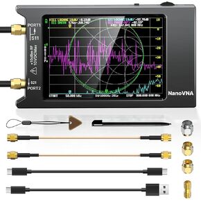 محلل شبكة ناقل AURSINC NanoVNA 10 كيلو هرتز - 1.5 جيجا هرتز HW V3.5 HF VHF UHF محلل هوائي قياس معلمات S، نسبة الموجة الدائمة للجهد، المرحلة، التأخير، مخطط سميث مع شاشة لمس 2.8 بوصة in Saudi Arabia