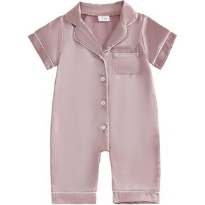 Baby Girl Boy Pajamas Button Down Romper Jumpsuit Short Sleeve Nightgown Newborn Sleepwear One-Piece Summer Pjs in Kuwait