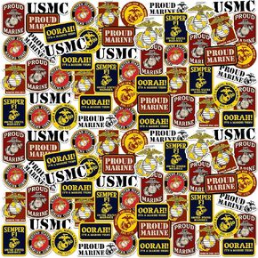 United States Marine Corps Badges 50ct Vinyl Large Deluxe Stickers Variety Pack – Die-Cut Military Decals for Laptop, Water Bottle, Tablet & Indoor/Outdoor Use in Kuwait