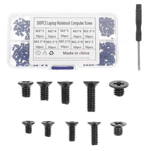 Veemoon 500pcs M2-m3 Black Carbon Steel Computer Screws Kit with Cross Recess Screwdriver, Flat Head Countersunk Machine Screws for PC Assembly and Repair in Saudi Arabia