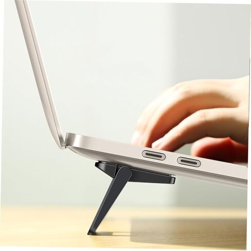 TEHAUX 2pcs Foldable Mini Laptop Holder and Desktop Laptop Stand, Portable Ventilated Notebook Support for Cooling, Compact Computer Riser for Office and Home Use in Saudi Arabia
