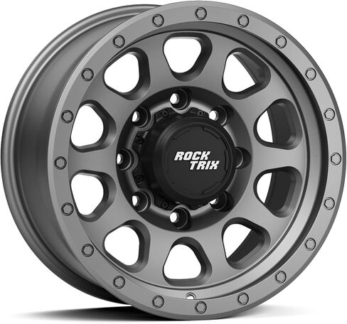 RockTrix RT111 20 inch Wheel 8x170 Compatible with Ford 1999+ F250 F350, 20x9 (-12 Offset, 4.5 Backspace), Gunmetal, Also fits 2000-2005 Excursion F-250 F-350 Super Duty in Saudi Arabia