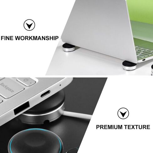 Housoutil 2pcs Portable Laptop Stands Laptop Risers Computer Heightening Holders with Non-Slip Feet for Desk Use, Ventilated Black Brackets Suitable for Cooling and Ergonomic Support in Saudi Arabia