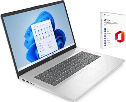 كمبيوتر محمول HP مقاس 17.3 بوصة عالي الدقة | AMD Ryzen 5 7520U (Beat i5-1155G7) | رسومات AMD Radeon | كاميرا ويب | Copilot | فضي | ذاكرة وصول عشوائي (RAM) سعة 8 جيجابايت DDR5 | محرك أقراص SSD سعة 512 جيجابايت | Windows 11 Pro | حزمة مع Microsoft Office 20 in Kuwait