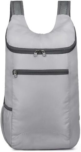 Large Capacity Folding Backpack, Tear-Resistant Casual Daypack For Outdoor Travel, Hiking And Daily Activities (Grey) in Saudi Arabia