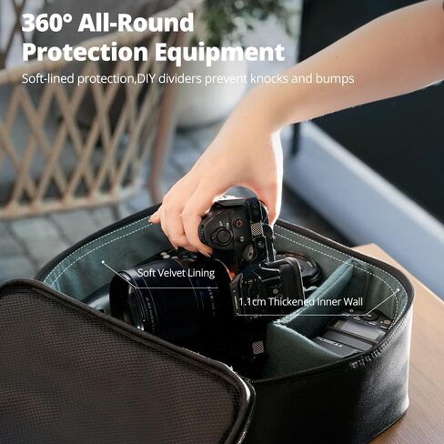حقيبة حمل AMBITFUL Zoom P7 XL لمعدات التصوير الفوتوغرافي بسعة كبيرة، حقيبة تخزين متعددة الوظائف للطائرة بدون طيار الصغيرة وغيرها من الملحقات، مع إسفنجات سميكة وطبقة شبكية داخلية in Kuwait