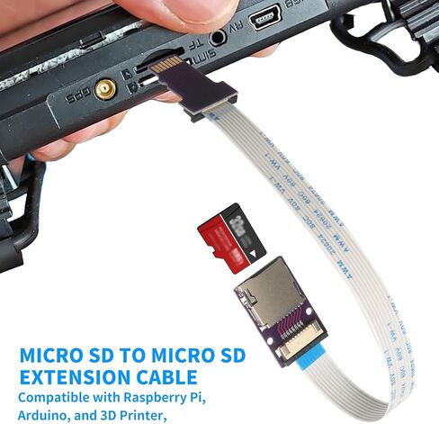 Micro SD Male to Female Flexible Extension Cable, 15cm/5.9in Micro SD Card Extension Adapter, Compatible with Raspberry Pi, Arduino, 3D Printers, and Other Devices, 2pcs in Saudi Arabia