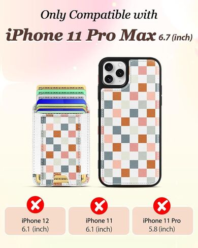 Shorogyt for iPhone 17 Pro Max Wallet Case for Women, Checkered in Saudi Arabia