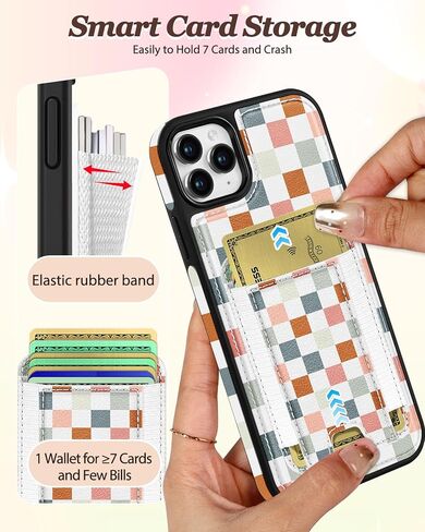 Shorogyt for iPhone 17 Pro Max Wallet Case for Women, Checkered in Saudi Arabia