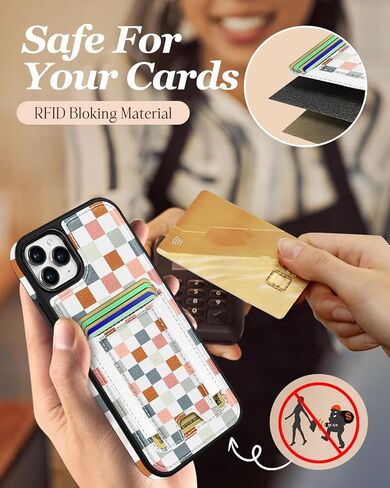 Shorogyt for iPhone 17 Pro Max Wallet Case for Women, Checkered in Saudi Arabia
