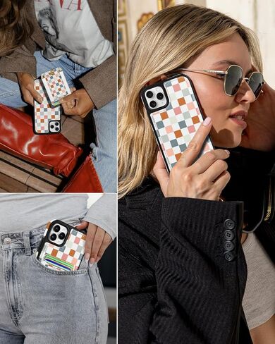 Shorogyt for iPhone 17 Pro Max Wallet Case for Women, Checkered in Saudi Arabia