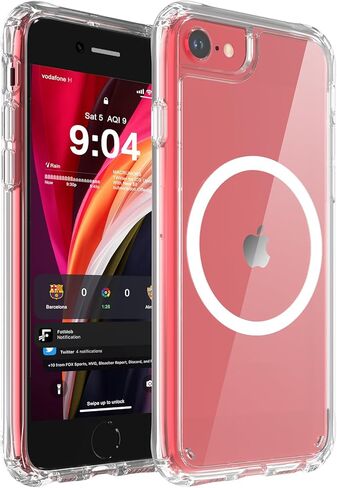 WRJ Magnetic Clear Case for iPhone 7/8/SE 2022/SE 2020 4.7-Inch,[Compatible with Magsafe] [Military Grade Drop Protection] Non-Yellowing Anti-Scratch Ultra Slim Transparent Shockproof Phone Case-Clear in Saudi Arabia