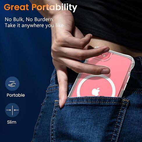 WRJ Magnetic Clear Case for iPhone 7/8/SE 2022/SE 2020 4.7-Inch,[Compatible with Magsafe] [Military Grade Drop Protection] Non-Yellowing Anti-Scratch Ultra Slim Transparent Shockproof Phone Case-Clear in Saudi Arabia