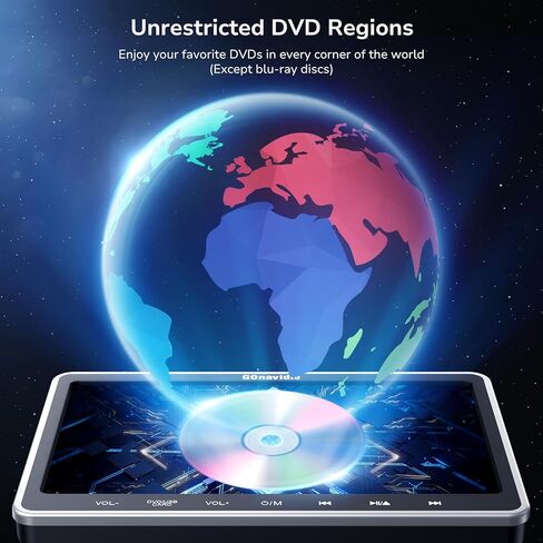 مشغلات DVD للسيارة مقاس 10.1 بوصة مع مدخل HDMI، وحاملان لتثبيت سماعات الرأس، ويدعمان نفس الفيلم/فيلم مختلف، والذاكرة الأخيرة، وخالية من المنطقة، وبطاقة USB SD، بدون بطارية (مشغلان DVD لمسند الرأس) in Saudi Arabia