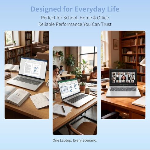 HP 2026 17.3 بوصة HD+ كمبيوتر محمول للأعمال والطلاب - ذاكرة وصول عشوائي 16 جيجابايت و512 جيجابايت SSD - Intel Core i3-N305، عمر بطارية يصل إلى 9.5 ساعات، شحن سريع، IPS، AI Copilot، Type-c، HDMI، Win11 Pro، الملحقات in Kuwait