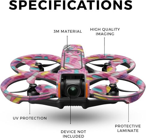جلد الطائرة بدون طيار من ألياف الكربون متوافق مع DJI Avata 2 (2024) - الرشات - غطاء لاصق واقٍ من الفينيل 3M ممتاز - سهل الاستخدام | صُنع في الولايات المتحدة الأمريكية بواسطة MightySkins in Kuwait