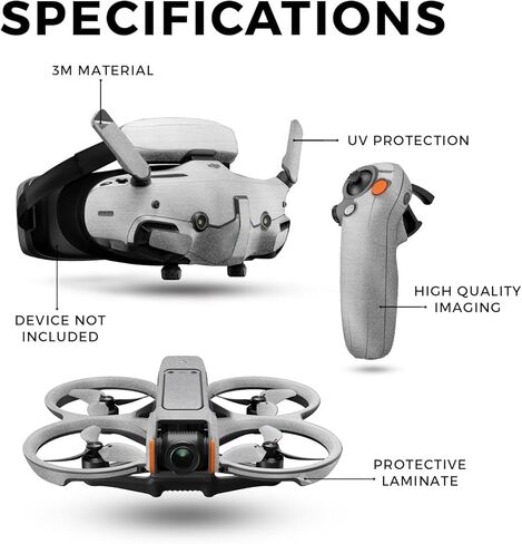 غلاف لامع لامع للطائرة بدون طيار متوافق مع حزمة DJI Avata 2 (2024) - فولاذ بارد - غطاء لاصق واقٍ من الفينيل 3M ممتاز - سهل الاستخدام | صُنع في الولايات المتحدة الأمريكية بواسطة MightySkins in Kuwait