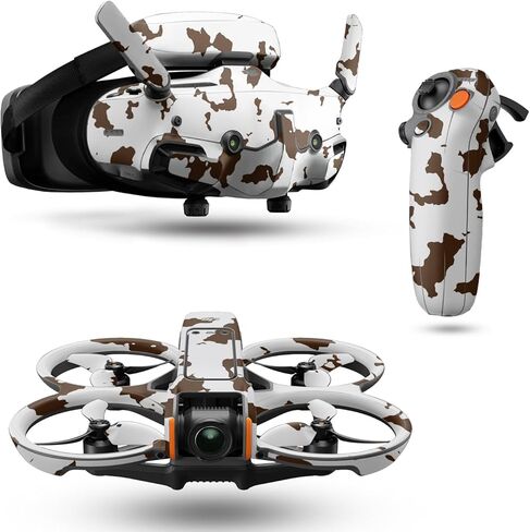 غلاف الطائرة بدون طيار متوافق مع حزمة DJI Avata 2 (2024) - بقرة بنية - غطاء لاصق واقي من الفينيل الفاخر 3M - سهل الاستخدام | صُنع في الولايات المتحدة الأمريكية بواسطة MightySkins in Kuwait