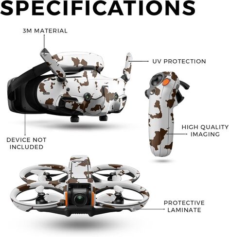 غلاف الطائرة بدون طيار متوافق مع حزمة DJI Avata 2 (2024) - بقرة بنية - غطاء لاصق واقي من الفينيل الفاخر 3M - سهل الاستخدام | صُنع في الولايات المتحدة الأمريكية بواسطة MightySkins in Kuwait