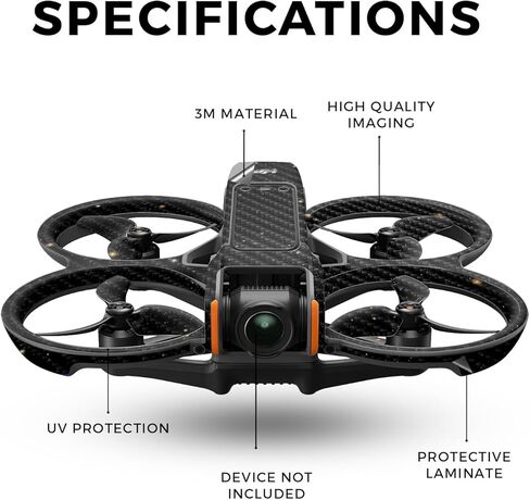 Carbon Fiber Drone Skin Compatible with DJI Avata 2 (2024) - Deep Space - Premium 3M Vinyl Protective Wrap Decal Cover - Easy to Apply | Crafted in The USA by MightySkins in Saudi Arabia