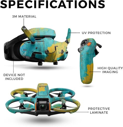 غلاف الطائرة بدون طيار متوافق مع حزمة DJI Avata 2 (2024) - أزرق أكريليك - غطاء لاصق واقٍ من الفينيل 3M ممتاز - سهل الاستخدام | صُنع في الولايات المتحدة الأمريكية بواسطة MightySkins in Kuwait