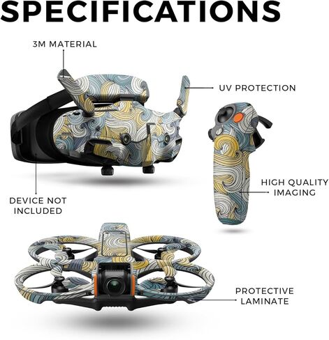 Drone Skin Compatible with DJI Avata 2 Bundle (2024) - Turbulence - Premium 3M Vinyl Protective Wrap Decal Cover - Easy to Apply | Crafted in The USA by MightySkins in Saudi Arabia