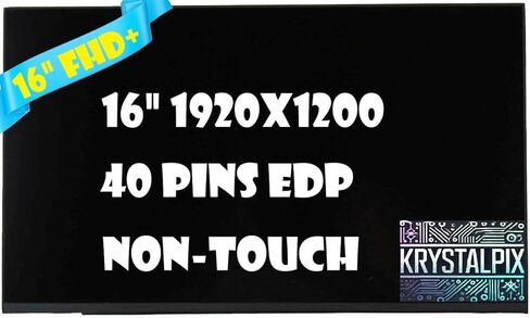 شاشة LCD بديلة لـ MSI Sword 16 HX MS-15P1 MS-15P2 LCD LED شاشة 16 بوصة FHD+ 1920x1200 144 هرتز غير تعمل باللمس 40 دبابيس جديدة من KrystalPix in Saudi Arabia