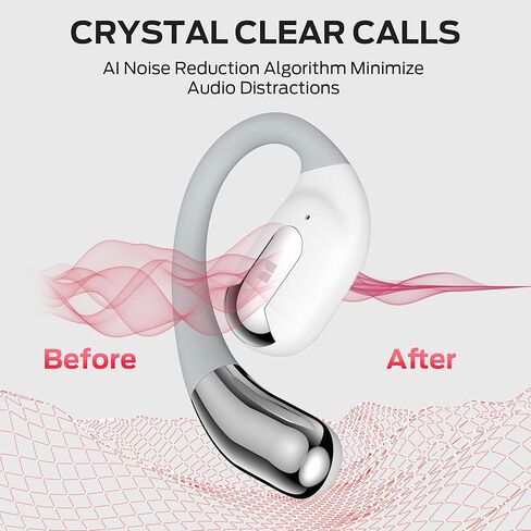 Monster Open Ear AC317 Headphones, Wireless Headphones with Stereo Sound, Bluetooth 5.4, 24H Playback, Crystal Clear Calls, Type-C Charging, Touch Control, Sweat Resistant Open Ear Wireless Earbuds in Saudi Arabia