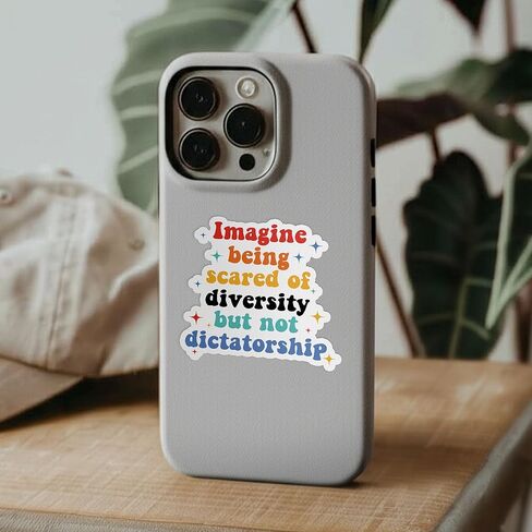 (3Pcs) Imagine Being Scared Of Diversity But Not Dictatorship Stickers 2" Democrat Liberal Political Waterproof Die-Cut Vinyl Sticker for Laptop, Water Bottle, Tumbler Decal Gifts for Her Him 2 Inches in Saudi Arabia