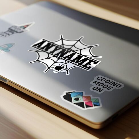 Custom Name Sticker Personalized Spider Web Spooky Name Waterproof Die-Cut Vinyl Stickers for Tumbler, Water Bottle, Laptop, Hard Hat, Phone, Cute Gifts for Her Him in Kuwait